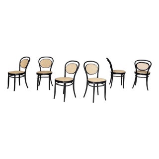 Italian Chairs in Straw and Wood for Sautto and Liberale, 1930s, Set of 6 For Sale