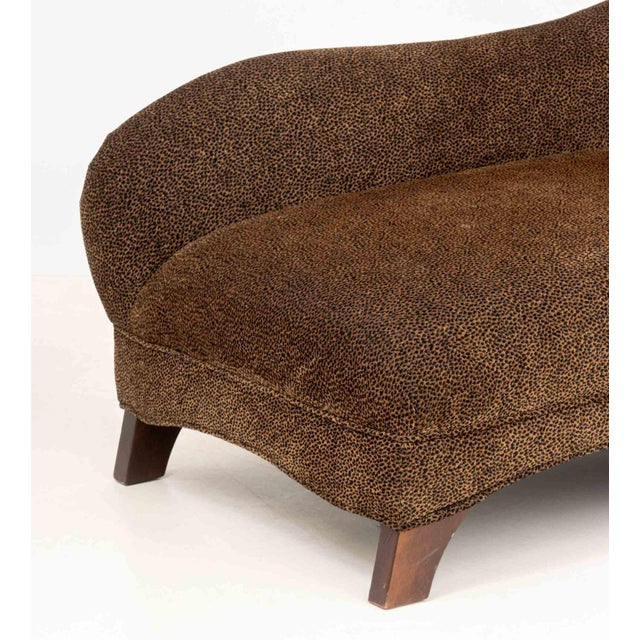 Textile Leopard Print Upholstered Chaise Longue For Sale - Image 7 of 9