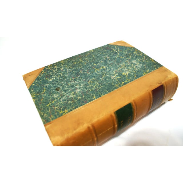 Tan Antique Leather Marble Paper Public Acts Book 1944-45 London For Sale - Image 8 of 12