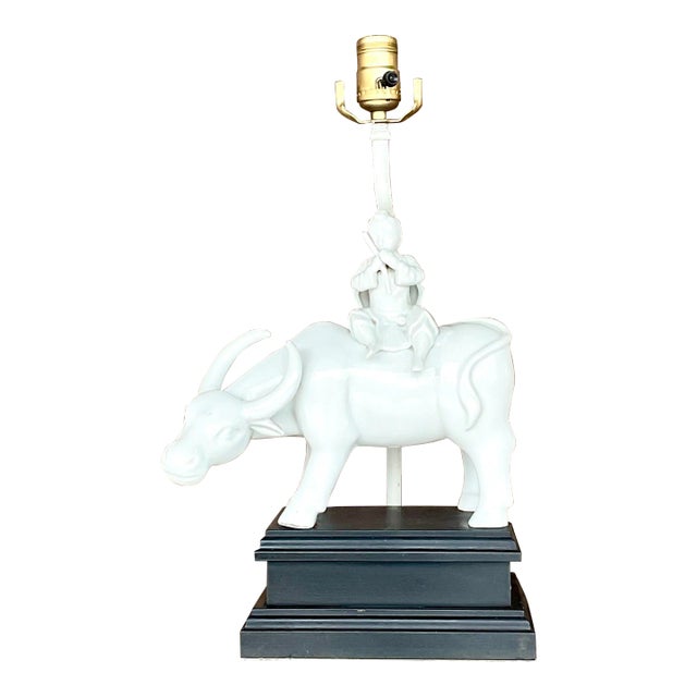 Vintage Asian Blanc De Chine Table Lamp For Sale