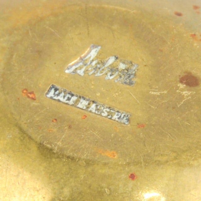 Mid 20th Century Signed Carl Aubock Solid Brass Egg Paperweight Made in Austria For Sale - Image 5 of 12