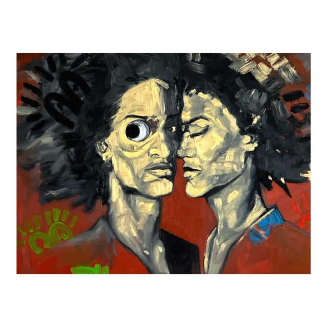 Twin Warriors, Oil on Canvas, Seromo Okoro (2026) For Sale