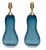 Mid-Century Modern Italian Blue Murano Sommerso Glass Table Lamps, 2000, Set of 2 For Sale