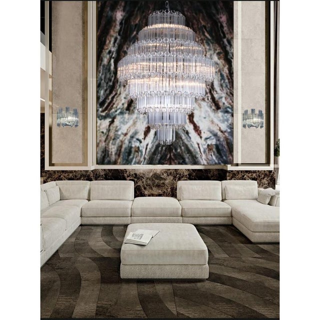 Collection Iceberg Chandelier in Metal and Glass by Jago For Sale - Image 6 of 7