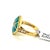Green Mid 20th Century Kabana 14k Yellow Gold Fire Opal Inlay & Diamond Ring Size 7 For Sale - Image 8 of 9