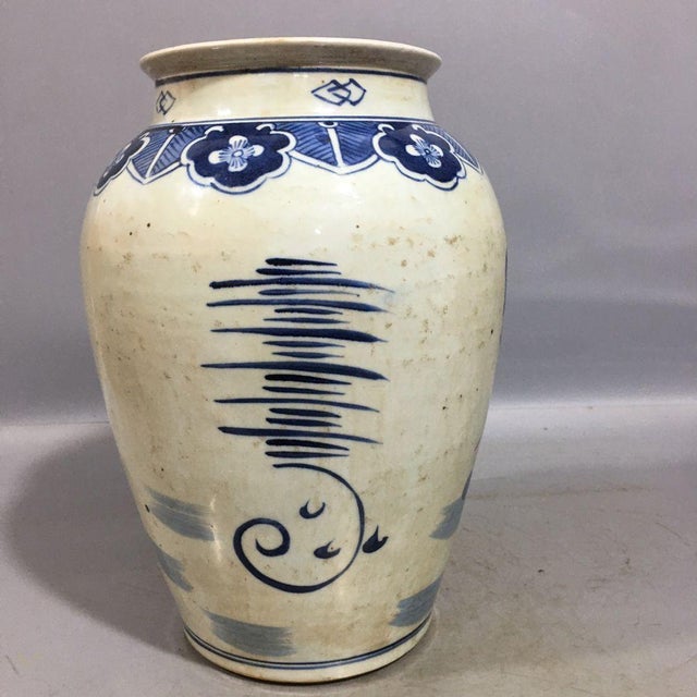 Blue and White Fu Lu Shou Immortals Porcelain Storage Jar, Chinoiserie Decor Vessel For Sale In New York - Image 6 of 8