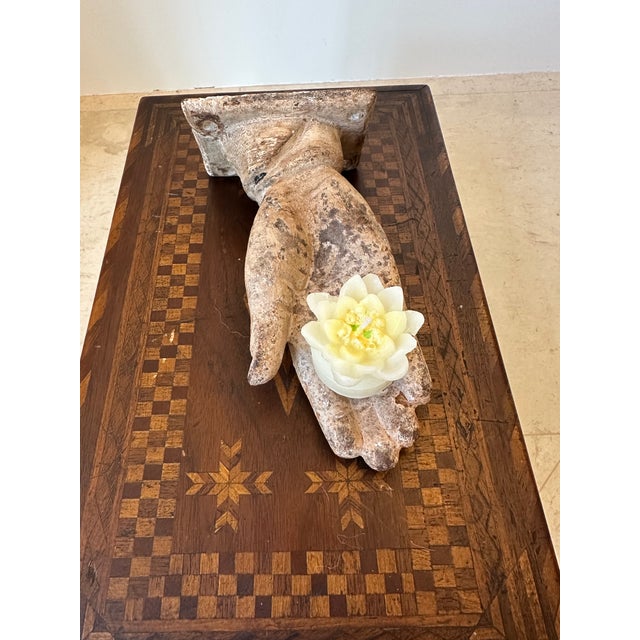 Vintage French Rustic Painted Cast Iron Hand Sculpture for Wall For Sale - Image 10 of 13