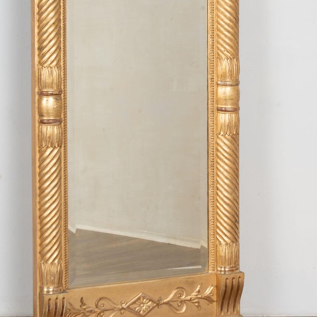 Early 19th Century Swedish Gold Giltwood Mirror With Laurel Wreath Crest For Sale - Image 10 of 14