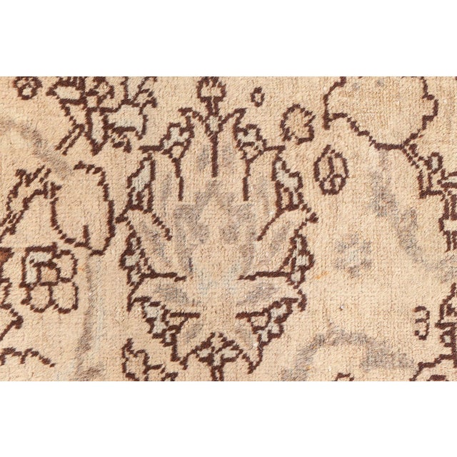 19th Century Persian Tabriz Brown and Beige Handwoven Wool Rug For Sale - Image 9 of 10