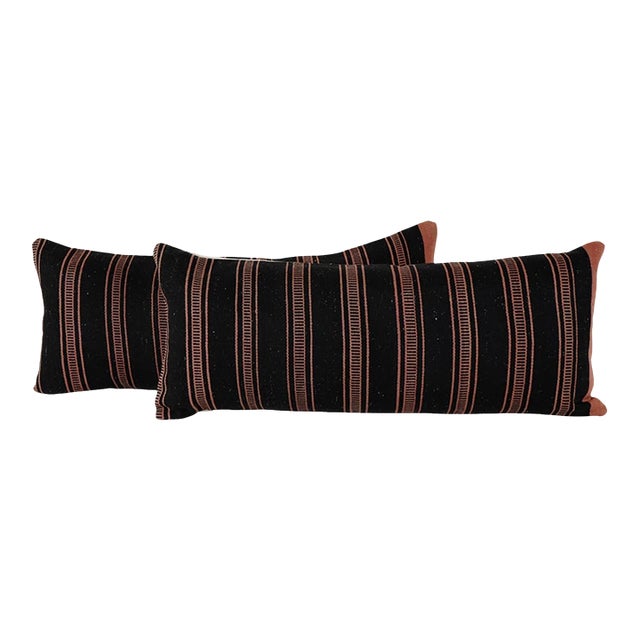 Striped Turkish Kilim Pillow Cover - A Pair For Sale