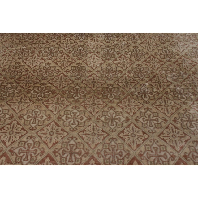 Traditional Rug & Kilim’s European Style Art Deco Rug in Beige Brown Geometric Pattern For Sale - Image 3 of 6