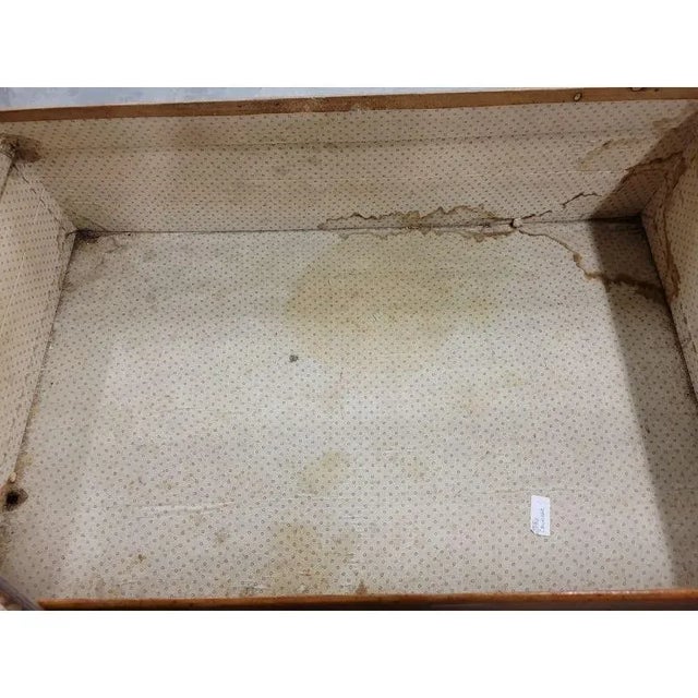 Animal Skin Antique Red/Tan Chinese Leather Trunk For Sale - Image 7 of 12