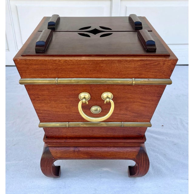 Mid-Century Rosewood and Brass Beverage Ice Box Attributed to George Zee For Sale - Image 13 of 13