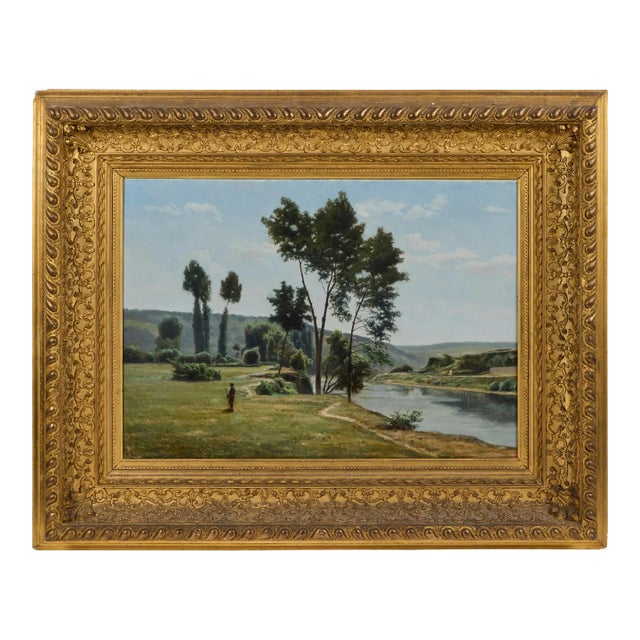 Early 20th Century Landscape Oil on Canvas by Edouard Masson, Framed For Sale