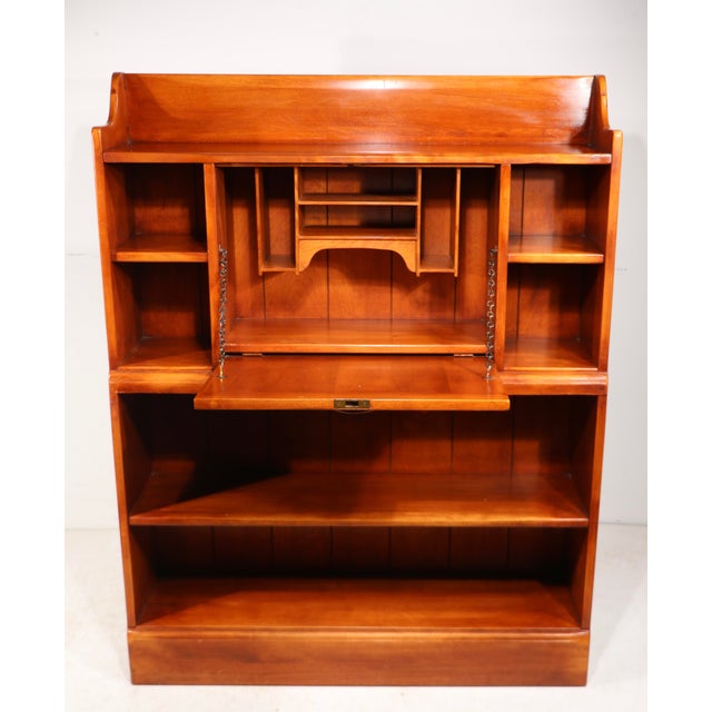 Mid 20th Century Cushman Colonial Bookcase Fall Front Desk C 1950's For Sale - Image 5 of 12