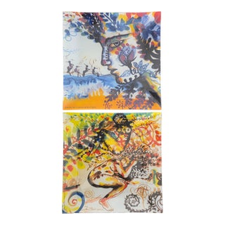 Zaida Del Rio Artist Plates - Set of 2 For Sale