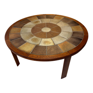 1960s Tue Poulsen Coffee Table for Haslev Made in Denmark Teak Wood and Ceramic