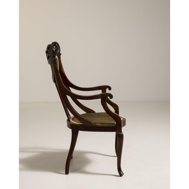 Mahogany Upholstered Armchair, Antique, United Kingdom, 19th Century For Sale - Image 11 of 12