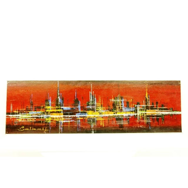 Paint Skyline Acrylic Painting, 1970s For Sale - Image 7 of 13