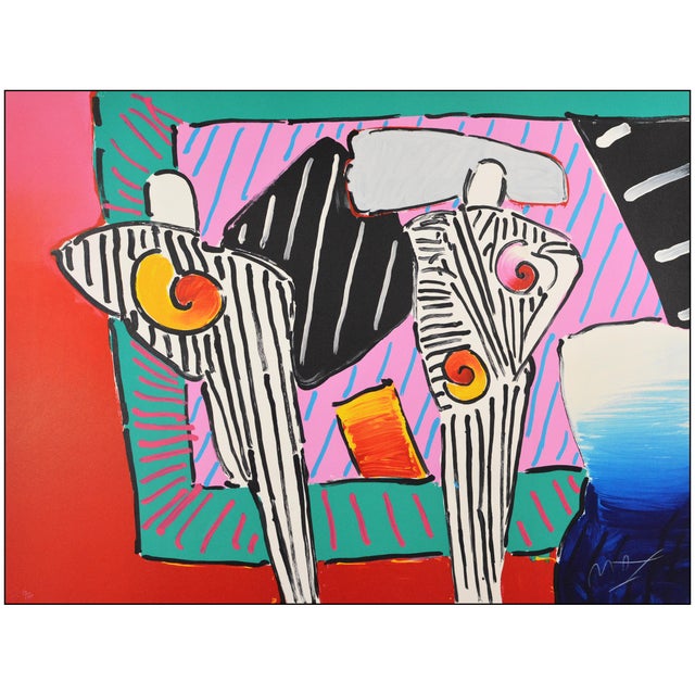 The artwork here, "Time Line Dega Man", is a wonderful depiction of two abstract figures, created with meticulous detail...