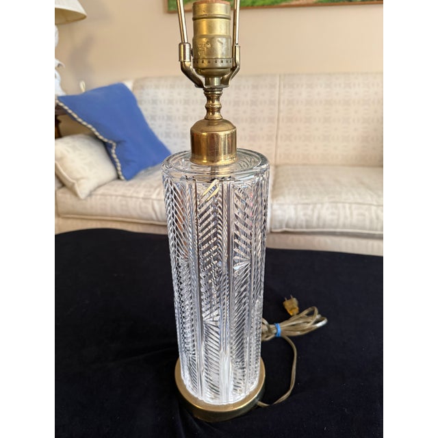 This beautiful, rare Waterford Crystal lamp features the deep geometric cuts, the trademark of the retired, sought after...