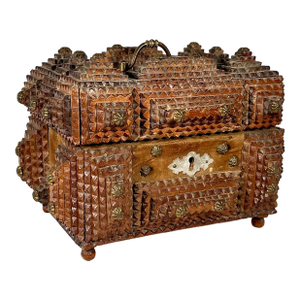 Antique Folk Tramp Art Box