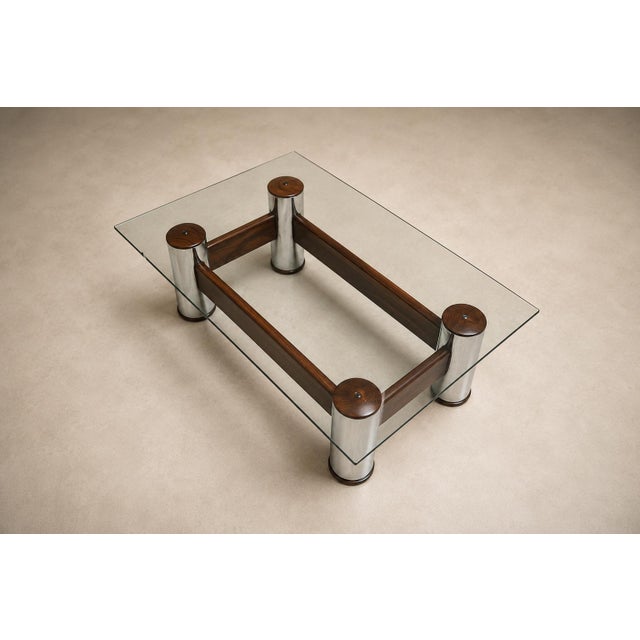 Brazilian Modern “Amelia” Coffee Table in Rosewood & Chrome-Plated Metal by Sergio Rodrigues, Brazil, 1965 For Sale In New York - Image 6 of 17