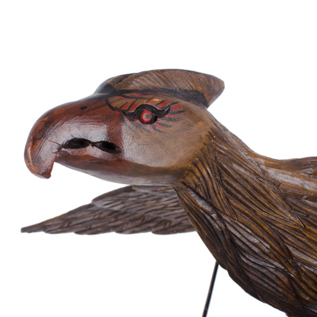 Mid-Century Modern Mechanical Eagle Push Toy For Sale - Image 3 of 10