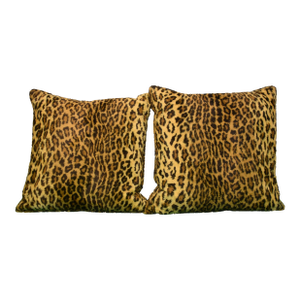 Late 20th Century Leopard Print Fleece Pillows Provenance: The Susie Hilfiger Collection- Set of 2