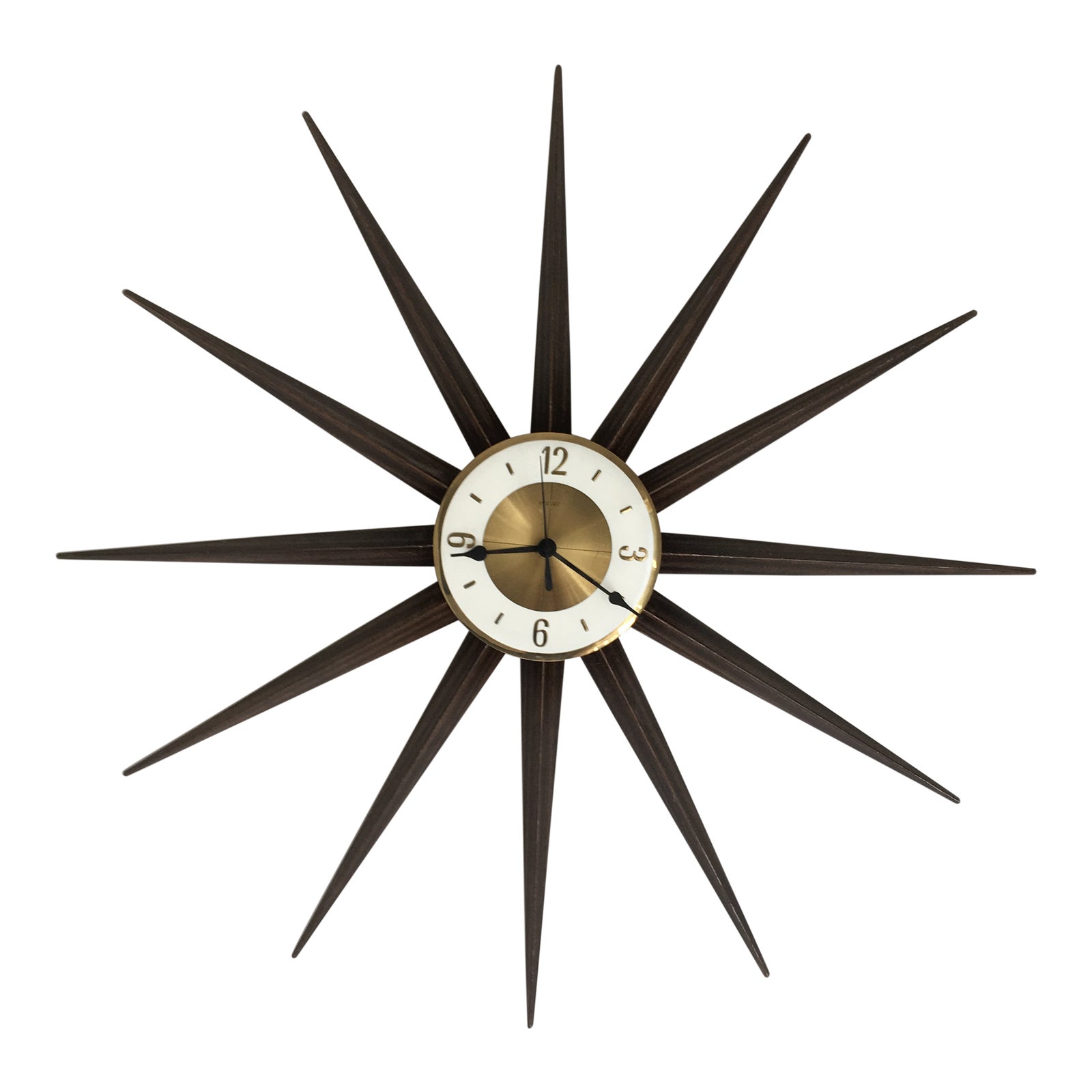 1950s Vintage Welby Starburst Wall Clock Chairish