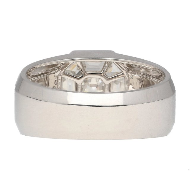 1.42 Carat Mixed Asscher Cut Illusion Set Mens Natural Diamond Cluster Ring, Size 10 For Sale In Miami - Image 6 of 9