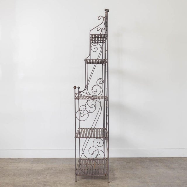 1930S French Provincial Wrought Iron Étagère For Sale - Image 4 of 13