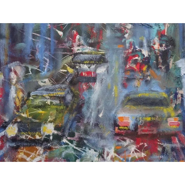 2000 - 2009 Night City, Oil on Cardboard, 2000s For Sale - Image 5 of 7