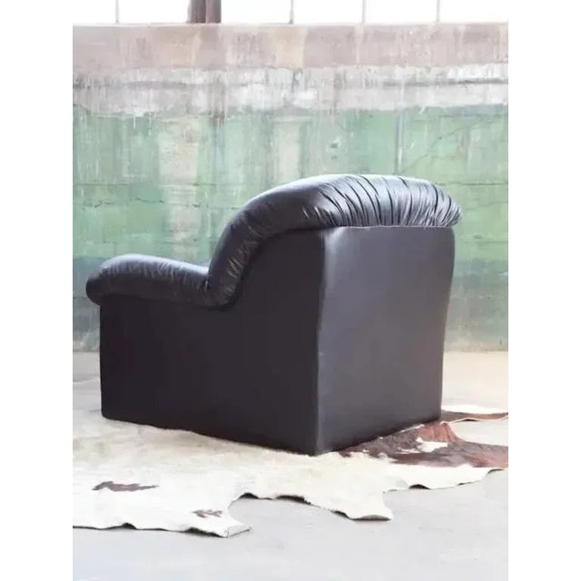 Louis Durot Postmodern Black Upholstered Sculptural Lounge Chair, 1980s, (One Chair 2 Avail) For Sale - Image 4 of 12