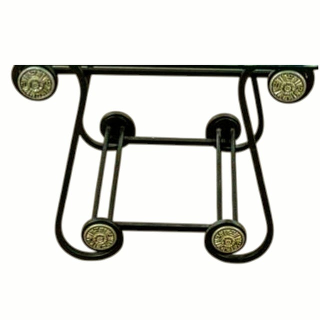 1970s Vintage Wrought Iron & Glass Side Table For Sale - Image 4 of 4