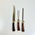 English 1950s Vintage Sheffield English Rustic European Faux Stag Horn Cutlery - Set of 3. For Sale - Image 3 of 9