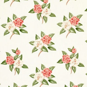Schumacher Casablanca Floral Indoor/Outdoor Fabric in Coral