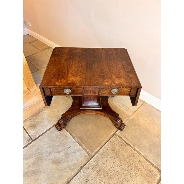 Antique Regency Rosewood Sofa Table, 1820s For Sale - Image 4 of 12