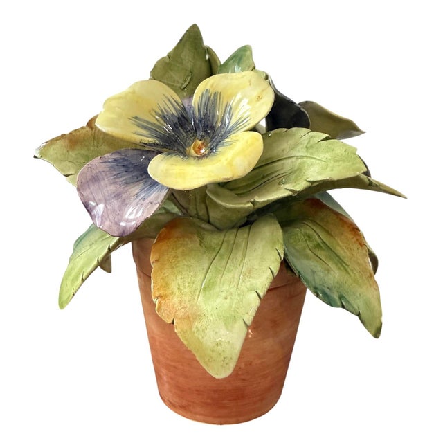 Green Italian Ceramic Potted Flowers for Bergdorf Goodman For Sale - Image 8 of 8