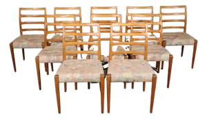 Mid 20th Century Danish Ladder Back Chairs - 10 Pieces