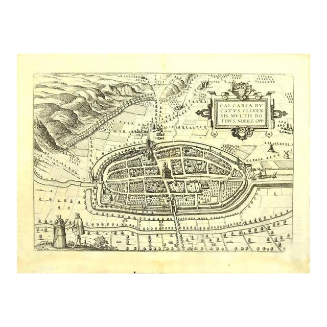 Franz Hogenberg - Price - Map of Kalkar - Etching - Late 16th Century For Sale