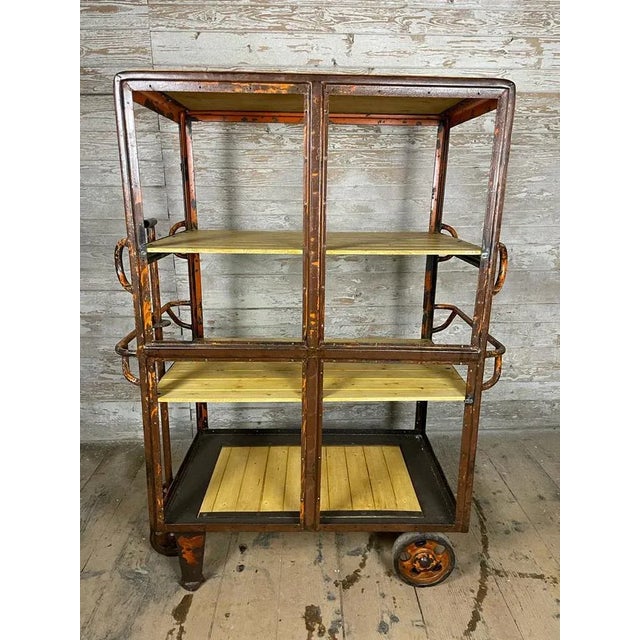 Vintage Industrial Wheel Rack For Sale - Image 6 of 8