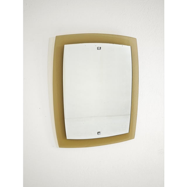 Mid-Century Modern Wall Mirror in Honey Amber Glass by Cristal Art, Italy, 1970s For Sale - Image 16 of 18