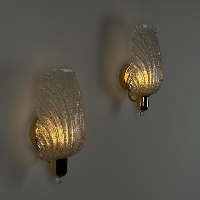 Large Vintage Wing Wall Sconces from Barovier & Toso, Italy, 1980s, Set of 2 For Sale - Image 9 of 17