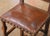 Set of Three 19th Century French Gothic Carved Oak and Leather Bar Stools For Sale - Image 4 of 9