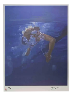 Kim Hyang, Swimmer, Lithograph, 2008