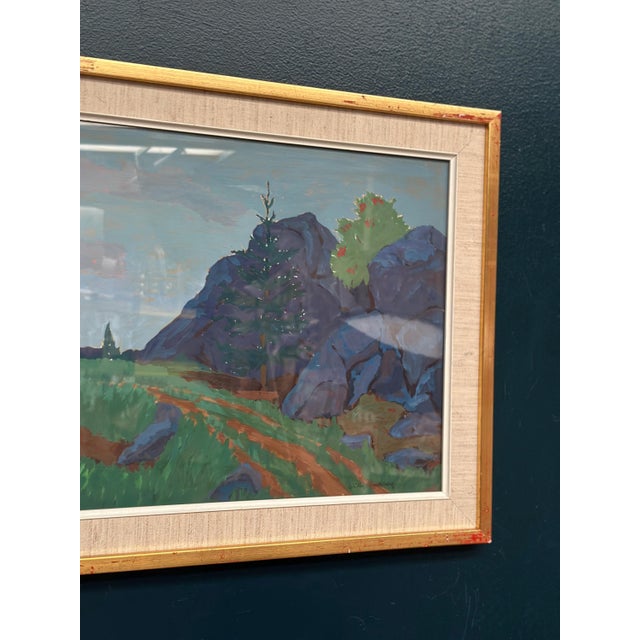 Modern Willy Lindeberg, Landscape, 1950s, Gouache, Framed For Sale - Image 3 of 10
