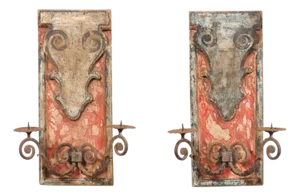 19th Century Italian Wall Mounted Candle Sconces - A Pair