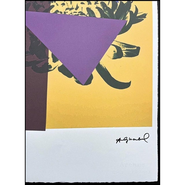 Andy Warhol (after) "Chrysanthemum purple-yellow with triangles" offset lithograph in colors on Arches paper, Georges...