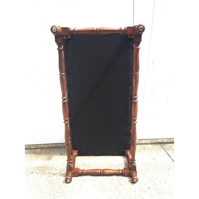 1920s Turned Leg Wooden Bench Covered With Antique Belochistan Oriental Prayer Rug For Sale - Image 5 of 13